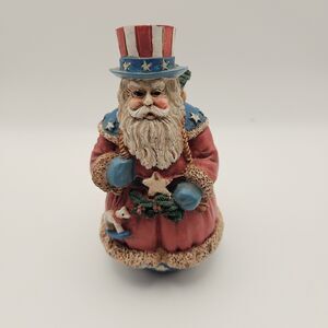 Patriotic Santa Claus Uncle Sam Figurine Americana Christmas